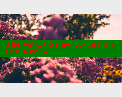 边缘世界攻略大全：探索未知领域的终极指南与技巧分享